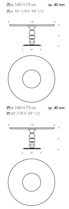 Круглый стол Tonin Casa Pandora Table 8096FS