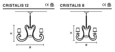 Подвесная люстра Masiero Cristalis 12, 8