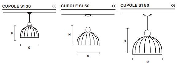 Красивый светильник Masiero Cupole S1 30, 50, 80