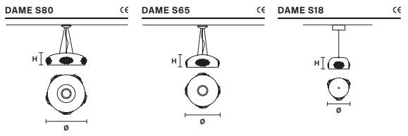 Подвесной светильник Masiero Dame S18, S65, S80