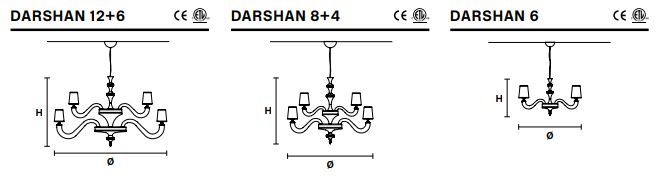 Подвесная люстра Masiero Darshan 6, 8+4, 12+6