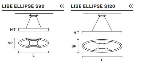 Подвесной светильник Masiero Libe Ellipse S90, S120