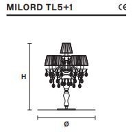 Настольная лампа Masiero Milord TL5+1