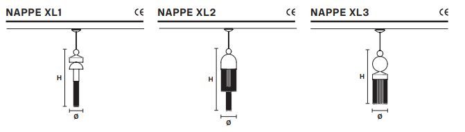 Длинный светильник Masiero Nappe XL1, XL2, XL3