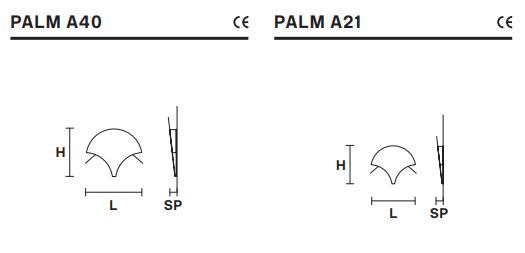 Настенный светильник Masiero Palm A21, A40