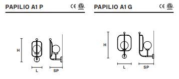 Настенный светильник Masiero Papilio A1 P, G