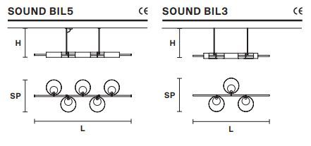 Современная люстра Masiero Sound BIL 3, BIL5