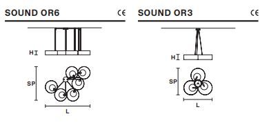 Дизайнерский светильник Masiero Sound OR3, OR6