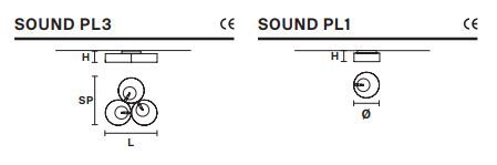 Потолочный светильник Masiero Sound PL1, PL3