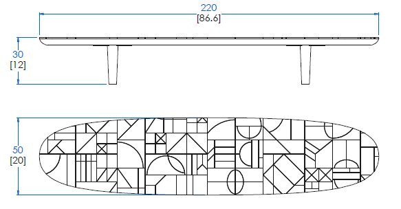Скамья-пэчворк для ТВ Roche Bobois Patchwork
