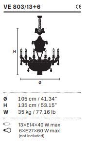 Подвесная люстра Masiero Impero & Deco VE 803/13+6