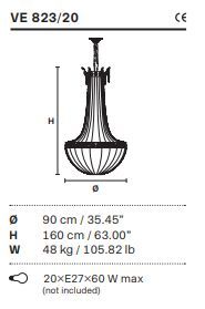 Хрустальная люстра Masiero Impero & Deco VE 823 20