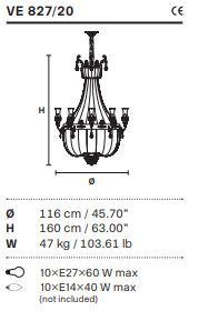 Стильная люстра Masiero Impero & Deco VE 827 20