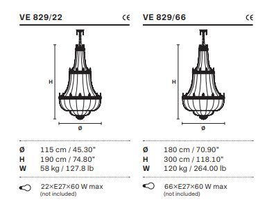 Классическая люстра Masiero Impero & Deco VE 829 22, 66