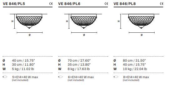 Круглый светильник Masiero Impero & Deco VE 846 PL5, PL6, PL8