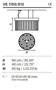 Круглый светильник Masiero Impero & Deco VE 1150/S12