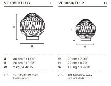 Дизайнерский светильник Masiero Glass VE 1050 TL1 P, G