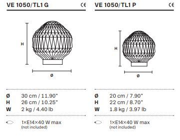 Дизайнерский светильник Masiero Glass VE 1050 TL1 P, G