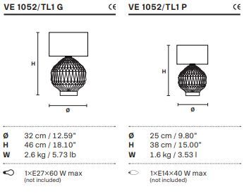 Настольная лампа Masiero Glass VE 1052 TL1 P