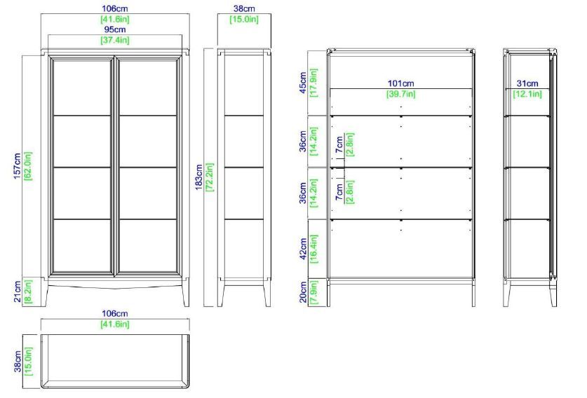 Витрина с трехсторонним обзором. Roche Bobois Claridge Display Unit