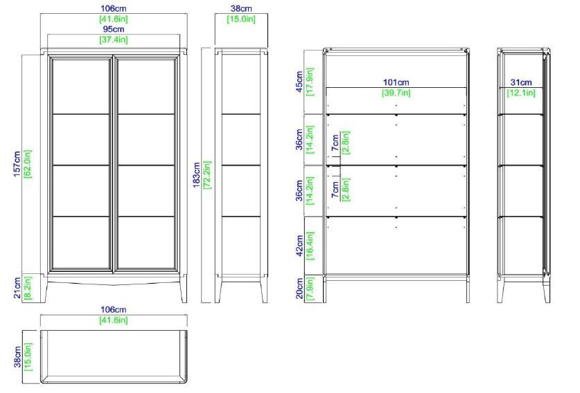 Витрина с трехсторонним обзором. Roche Bobois Claridge Display Unit