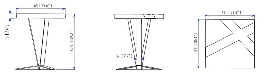 Стол на базе из трех лучей Roche Bobois Track Pedestal