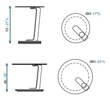 Вращающийся придиванный столик Roche Bobois Quartet Occasional Table