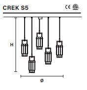 Дизайнерский светильник Masiero Crek S1, S5