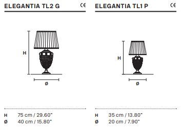 Настольная лампа Masiero Elegantia TL1 P, TL2 G