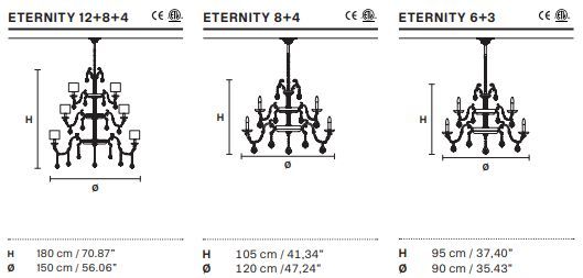 Подвесная люстра Masiero Eternity 6+3, 8+4, 12+8+4