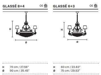Шикарная люстра Masiero Glasse 6+3, 8+4