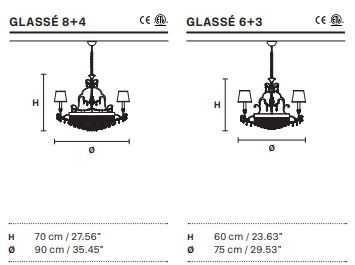 Шикарная люстра Masiero Glasse 6+3, 8+4