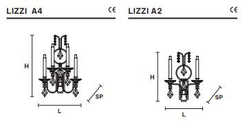 Настенный светильник Masiero Lizzi A2, A4