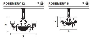 Подвесная люстра Masiero Rosemery 6, 12