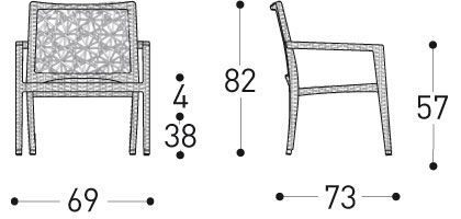 Садовое кресло Varaschin Altea 2867 Lounge Armchair