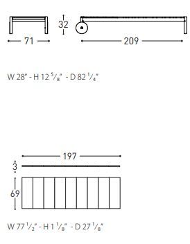 Стильный шезлонг Varaschin Barcode 2180E, 2180L