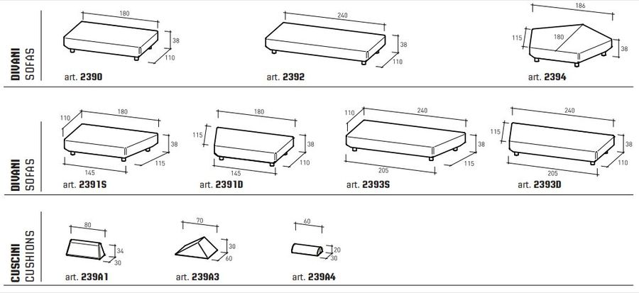Модульный диван Varaschin Bento Modular Sofa