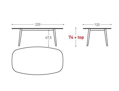 Элегантный стол Varaschin Ellisse, Ellisse Low 2401, 2401L, 2402, 2402L