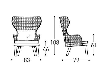 Дизайнерское кресло Varaschin Emma 236B8A, 236B8B