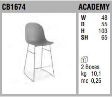 Удобный стул Connubia Academy CB1674, VE, SK, V, LHS