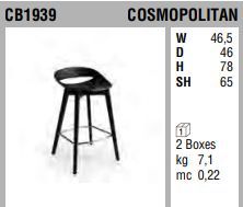 Полубарный стул Connubia Cosmopolitan CB1939