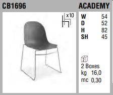 Обеденный стул Connubia Academy CB1696, CB1696-3D