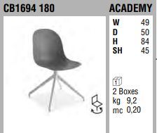 Вращающийся стул Connubia Academy CB1694 180, 360