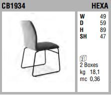 Обеденный стул Connubia Hexa CB1934, V