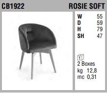 Стул с подлокотниками Connubia Rosie Soft CB1922, V, BI