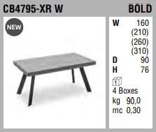 Обеденный стол Connubia Bold CB4795-XR W
