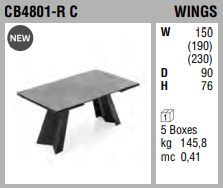 Обеденный стол Connubia Wings CB4801-R C