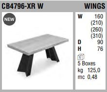 Стол-трансформер Connubia Wings CB4796-XR W