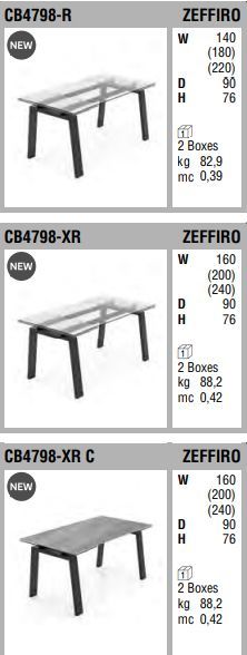 Современный стол Connubia Zeffiro CB4798-R, XR, XR C