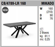 Обеденный стол Connubia Mikado CB/4789-LR 160